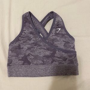 Gymshark OG camo workout bra purple size small